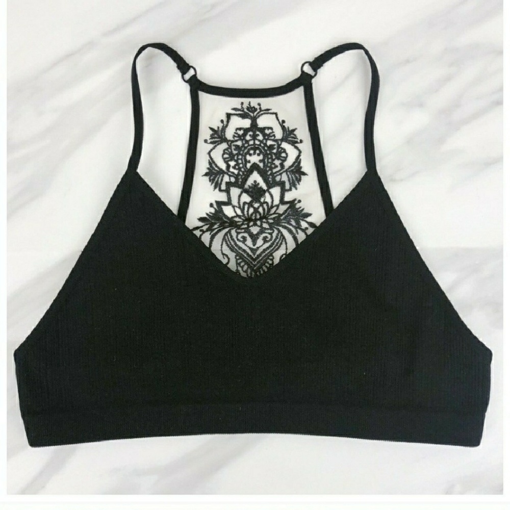 Black Mesh Tattoo Bralette